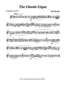 Nr.3 Ghouls Gigue: Clarinet 1 part by Nick Raspa