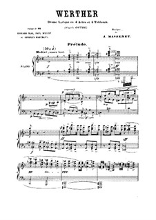 Werther: Bearbeitung für Stimmen und Klavier by Jules Massenet