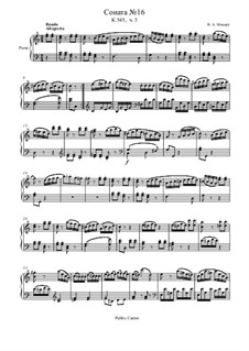 Sonate für Klavier Nr.16 in C-Dur, K.545: Teil III by Wolfgang Amadeus Mozart