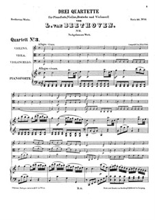 Drei Klavierquartette, WoO 36: Quartett Nr.3 in C-Dur by Ludwig van Beethoven