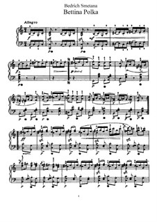 Bettina Polka, T.81: Für Klavier by Bedřich Smetana