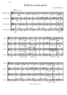 Modal: For recorder quartet by David W Solomons