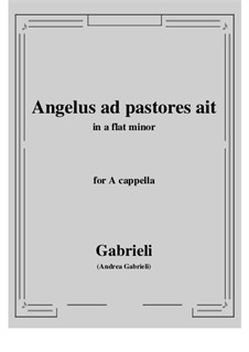 Angelus ad pastores ait: A flat minor by Andrea Gabrieli