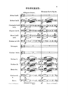 Konzert in G-Dur für Violine und Orchester, Op.22: Vollpartitur by Hermann Götz
