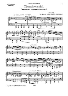 Choralvorspiele II (Schübler Chorales): Wachet auf, ruft uns die Stimme, BWV 645 by Johann Sebastian Bach