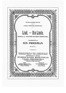 Die Linde, Op.34b No.1: Die Linde by Agathe Backer Grøndahl