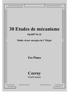 Nos.11-20: No.16 Molto vivace energico in C Major by Carl Czerny