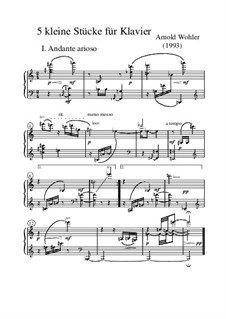 Fünf kleine Stücke für Klavier, Op.3/1: Fünf kleine Stücke für Klavier by Dr. Arnold Wohler