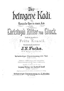 Der betrogene Kadi: Klavierauszug by Christoph Willibald Gluck