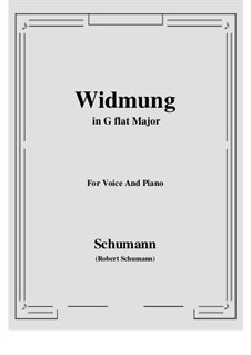 Nr.1 Widmung: G flat Major by Robert Schumann