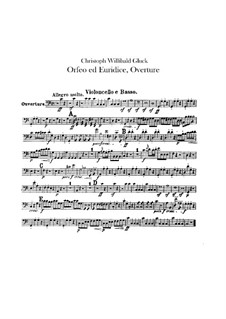 Ouvertüre: Cello- und Kontrabass-Stimme by Christoph Willibald Gluck