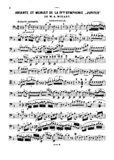 Sinfonie Nr.41 in C-Dur 'Jupiter', K.551: Andante und Menuett, für Klaviertrio – Cellostimme by Wolfgang Amadeus Mozart