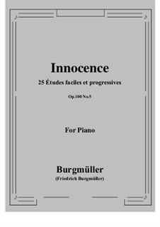 Nr.5 Unschuld: Für Klavier by Johann Friedrich Burgmüller