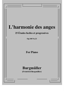 No.21 L'Harmonie des Anges: Für Klavier by Johann Friedrich Burgmüller