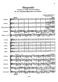 Alt-Rhapsodie, Op.53: Vollpartitur by Johannes Brahms