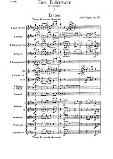 Ballettsuite in D-Dur, Op.130: Vollpartitur by Max Reger
