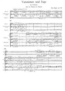 Variationen und Fuge über Thema von Mozart für Orchester, Op.132: Vollpartitur by Max Reger