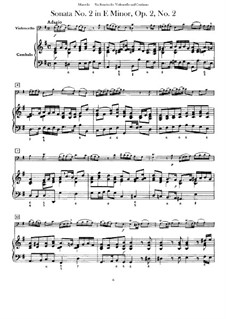 Sechs Sonaten für Cello (oder Bratsche) und Basso Continuo, Op.1: Sonata No.2 in e minor by Benedetto Marcello