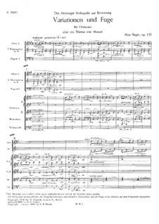 Variationen und Fuge über Thema von Mozart für Orchester, Op.132: Partitur by Max Reger