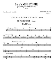 Sinfonie No.1 in d-Moll für Orgel und Orchester, Op.42: Bass Drum, Cymbals and Tuba parts by Alexandre Guilmant