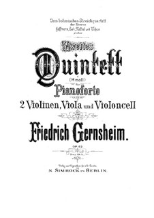 Klavierquintett Nr.2 in h-Moll, Op.63: Klavierquintett Nr.2 in h-Moll by Friedrich Gernsheim