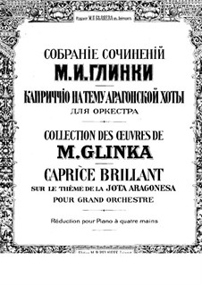 Jota Aragonesa: Für Klavier, vierhändig by Michail Glinka