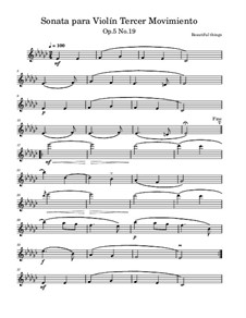 Sonata para Violín, Op.5 No.19: Tercer Movimiento by Beautiful things Martínez