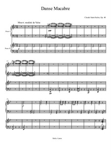 Totentanz, Op.40: Für zwei Klaviere, vierhändig by Camille Saint-Saëns
