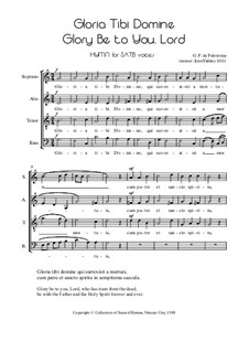 Gloria Tibi Domine - SATB: Gloria Tibi Domine - SATB by Giovanni da Palestrina