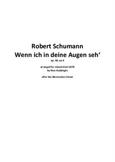 Nr.4 Wenn ich in deine Augen seh: Singpartitur by Robert Schumann
