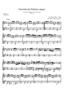 No.4 Zion Hears the Watchmen Singing: Für Klarinett und Bassklarinett by Johann Sebastian Bach