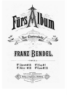 Fürs Album. Vier Clavierstücke, Op.37: No.1 Scherzetto by Franz Bendel