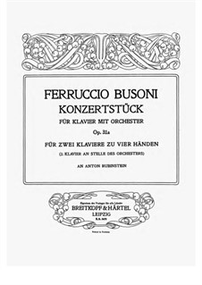 Konzertstück für Klavier und Orchester, BV 236 Op.31a: Version für zwei Klaviere, vierhändig by Ferruccio Busoni