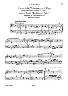 Das Musikalische Opfer, BWV 1079: Kanonische Variationen und Fuge by Johann Sebastian Bach