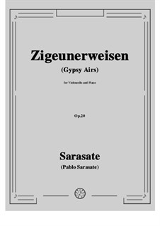Zigeunerweisen, Op.20: Für Cello und Klavier by Pablo de Sarasate