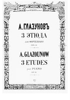 Drei Etüden, Op.31: Vollsammlung by Alexander Glazunov
