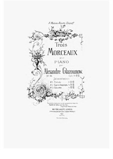 Drei Klavierstücke, Op.49: Vollsammlung by Alexander Glazunov