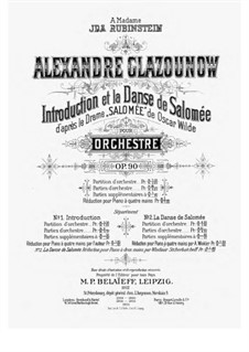 Einführung und Tanz der Salome, Op.90: Für Klavier, vierhändig by Alexander Glazunov