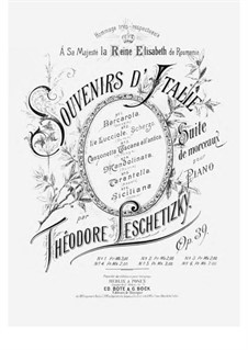 Souvenirs d'Italie, Op.39: No.1 Barcarola by Theodor Leschetizky