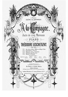 A la campagne, Op.40: No.2 Consolation by Theodor Leschetizky