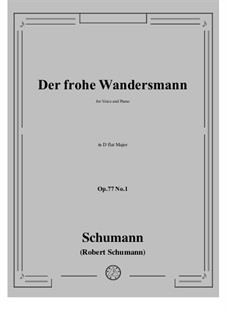 No.1 Der frohe Wandersmann: D flat Major by Robert Schumann