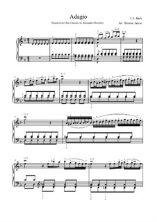 Konzert für Tasteninstrument in d-Moll, BWV 974: Adagio. Version for piano by Johann Sebastian Bach