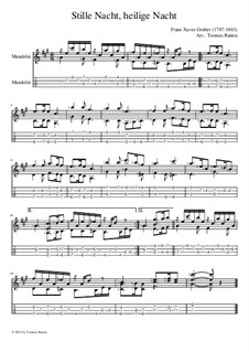 Solo instrument version (various): For mandolin by Franz Xaver Gruber