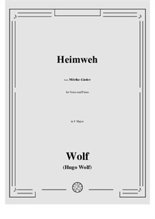 Eichendorff-Lieder, IHW 7: No.12 Heimweh in F Major by Hugo Wolf