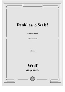 Heft III: No.39 Denk es, o Seele! in d minor by Hugo Wolf