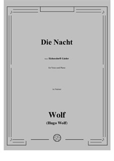 Eichendorff-Lieder, IHW 7: No.19 Die Nacht in f sharp minor by Hugo Wolf