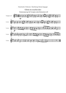 Gloria in Excelsis Deo: Für Trompete (oder Klarinette) in B) by folklore
