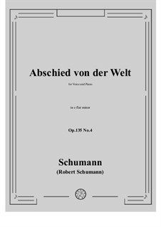 No.4 Abschied von der Welt: E flat minor by Robert Schumann