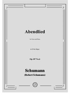 No.6 Abendlied: D flat Major by Robert Schumann
