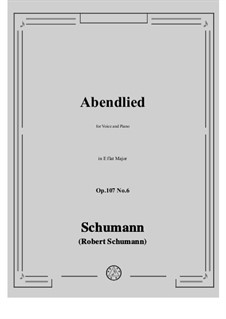 No.6 Abendlied: E flat Major by Robert Schumann